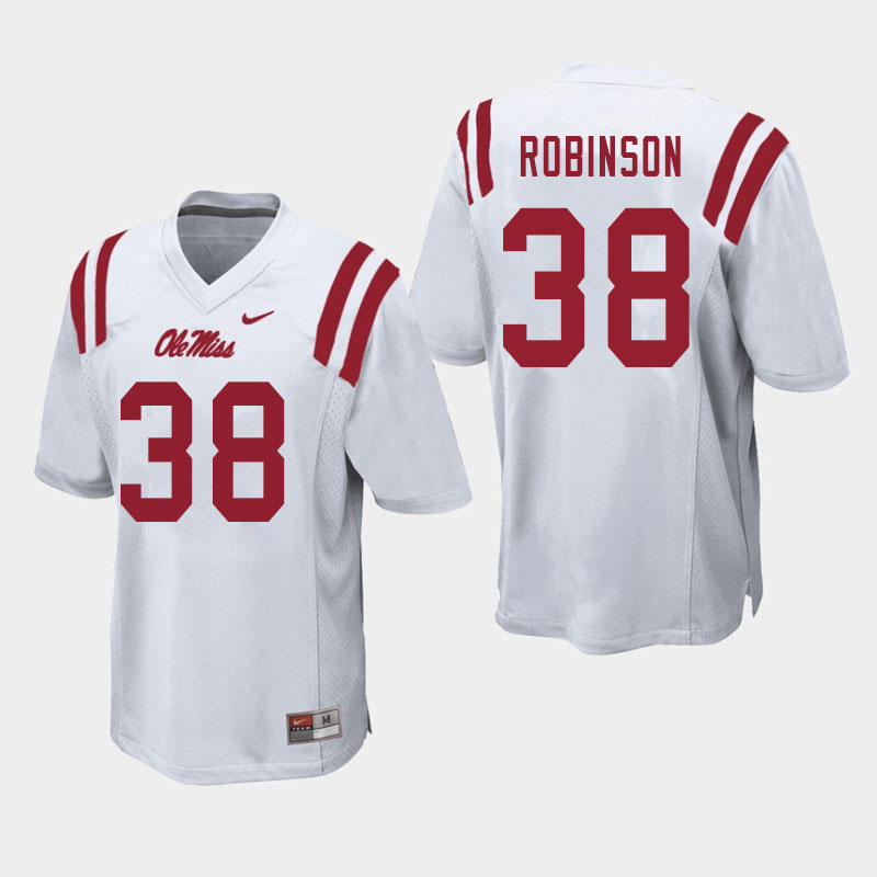 Austrian Robinson Ole Miss Rebels NCAA Men's White #38 Stitched Limited College Football Jersey FGB1358CW